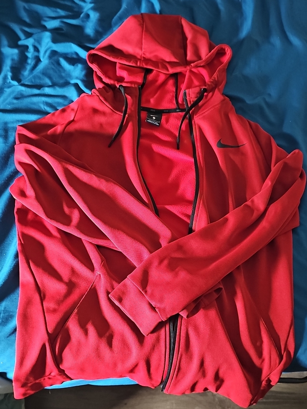 Nike Red Zip-Up Hoodie with Hood